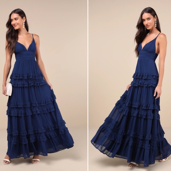 Lulus Dresses & Skirts - LULU's Sexy FLowy Elegant Prom Wedding Boho Romantic Tiered Ruffles Maxi Dress